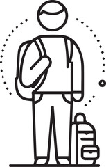 Student Icon – Minimal Black and White Thin Line Education Symbol
