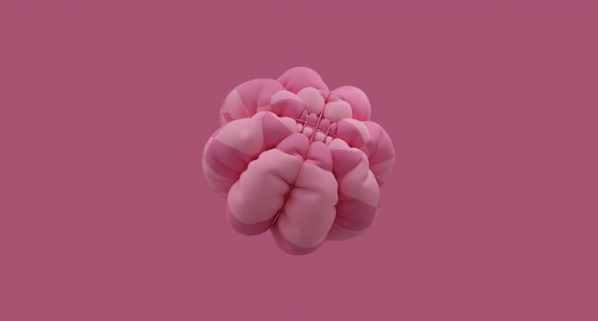 Abstract 3D render resembling a cloud-like Pink formation, creating a soft futuristic composition perfect for creative design, backgrounds, modern branding visuals, and artistic digital art projects.
