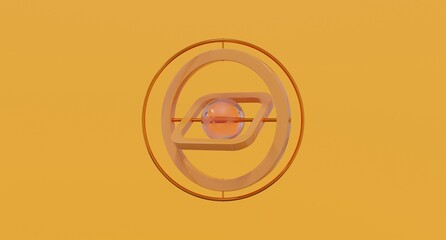 Monochrome orange 3D abstract composition featuring a mix of spheres and geometric shapes in dynamic arrangement, perfect for digital design, branding visuals, motion graphics