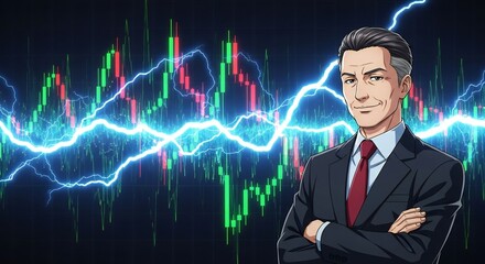 Stock Market Trader Anime Style