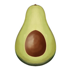 Sliced Avocado Illustration