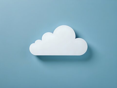 Clean white cloud symbol floating on a soft blue gradient background