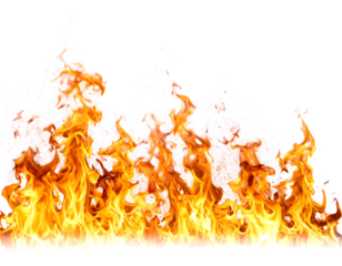 Flames on transparent background