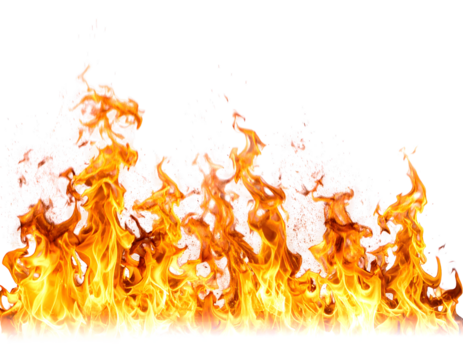Flames on transparent background
