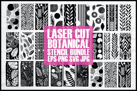 Laser Cut Botanical Stencil Bundle