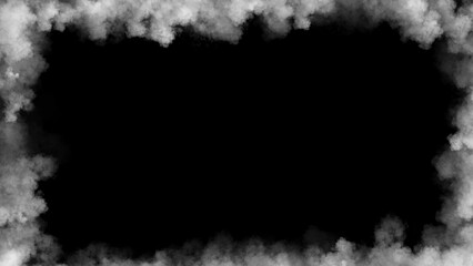 Smoke frame white flame . Border fog mist texture effect for film , text or space