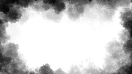Smoke frame white flame . Border fog mist texture effect for film , text or space
