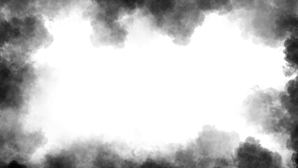 Smoke frame white flame . Border fog mist texture effect for film , text or space
