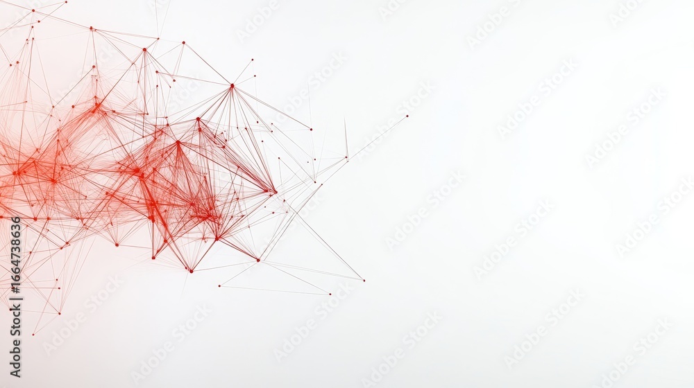 Aufkleber abstract red network connection design on white background