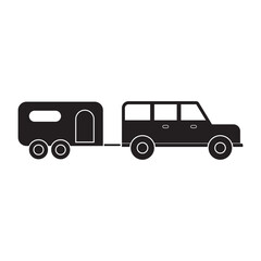 campervan vehicle flat icon vector