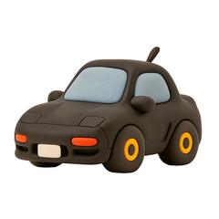 Cute Black Clay Sports Car Toy