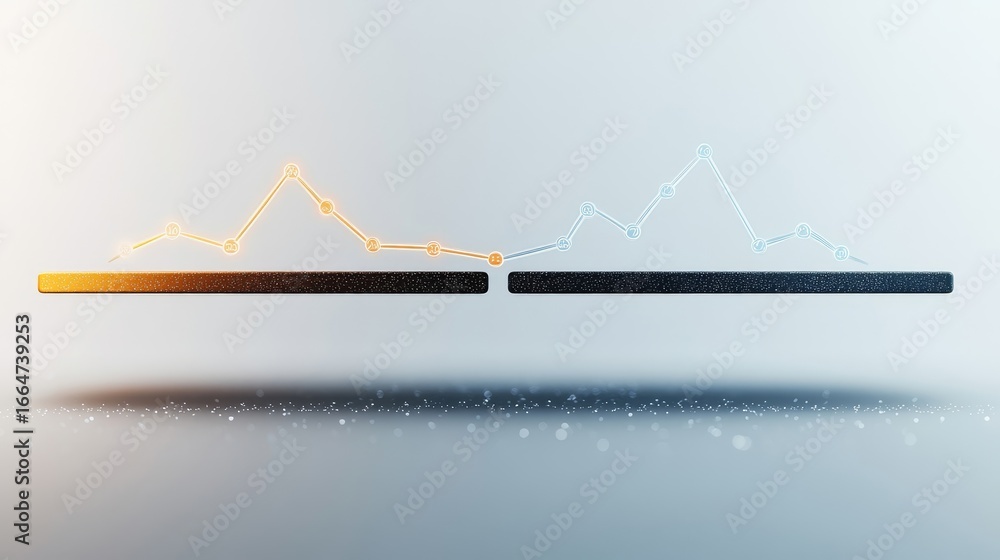 Poster trend analysis with colorful line graphs on minimalistic background