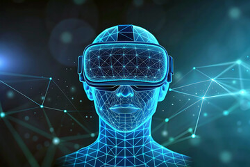 Futuristic virtual reality user interface concept showcasing immersive digital experience and advanced technology integration for gaming and communication in cyberspace