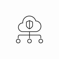 cloud network security icon sign vector