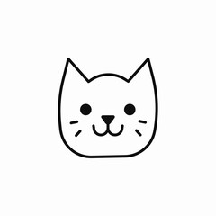 cute cat face icon sign vector