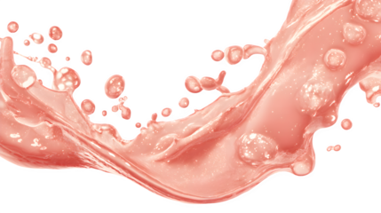 Pink liquid splash 3d rendered, isolated on transparent background
