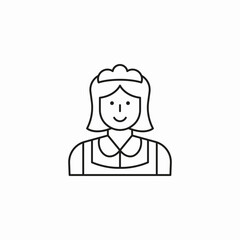 friendly housekeeping maid icon sign vector