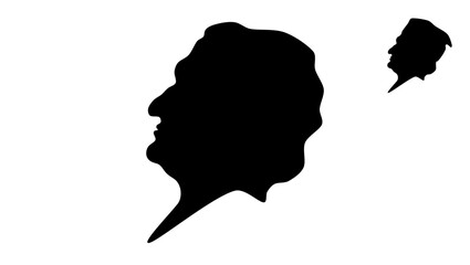 Carl Friedrich Gauss portrait, black isolated silhouette