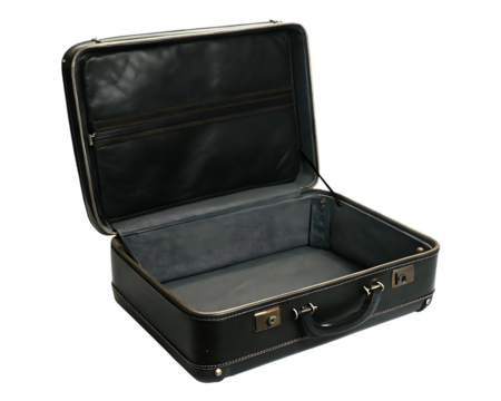 Leather briefcase open isolated on a transparent background - Powered by Adobe