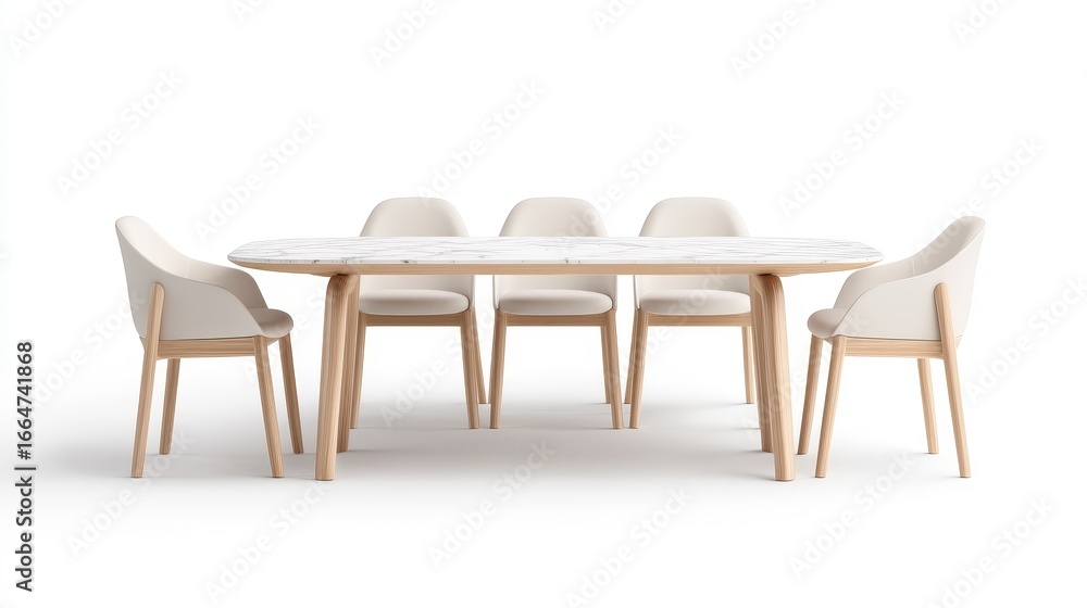 Poster modern dining table and chairs set with elegant design and simplicity