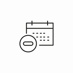 remove event date icon sign vector
