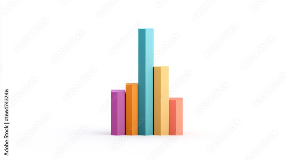 Aufkleber colorful bar graph with vertical bars representing data visualization