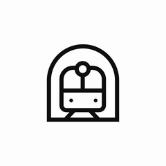 subway train tunnel icon sign vector