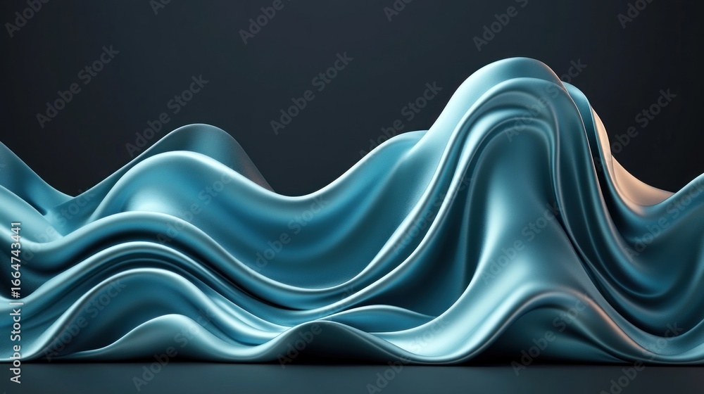 Aufkleber abstract waves of flowing fabric against a dark background create a sense of movement