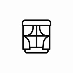 upholstered armchair vintage icon sign vector