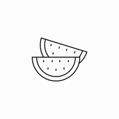 watermelon fruit slices   icon sign vector