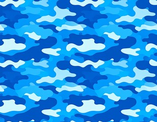 Abstract blue camouflage pattern