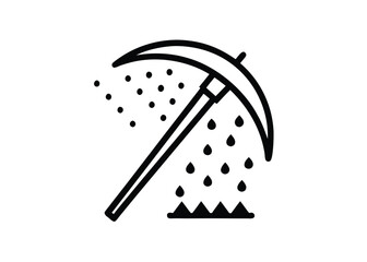 Vector art of black and illustration of a pickaxe, symbolizing mining and construction work