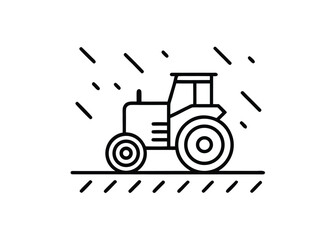 Vector art of tractor icon representing agriculture, farming, and rural transportation