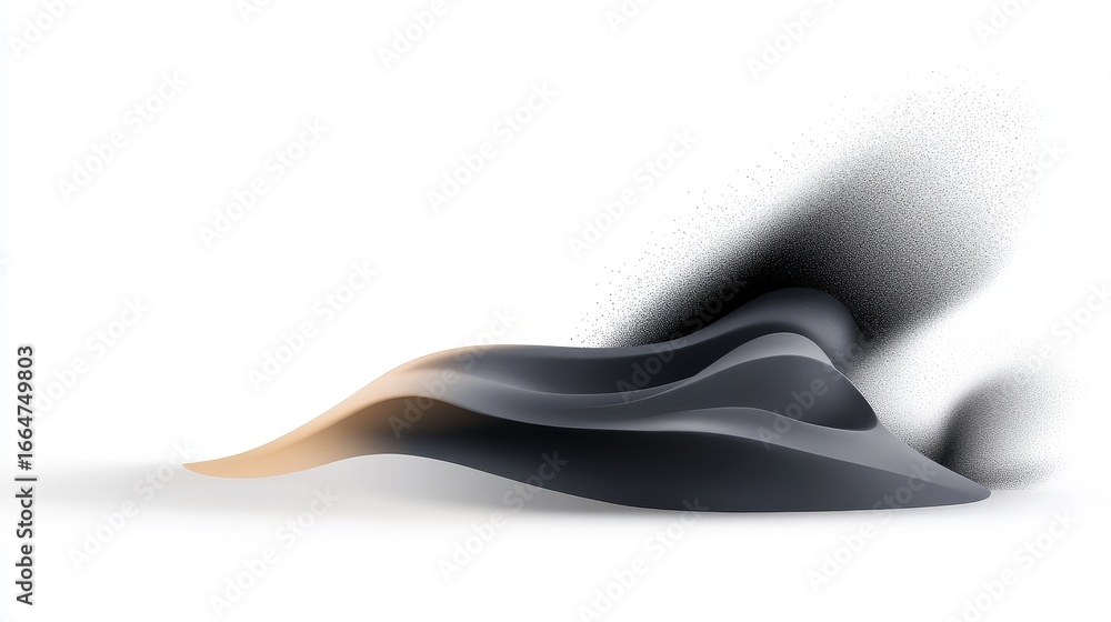 Poster abstract minimalist design with smooth curves and soft gradients