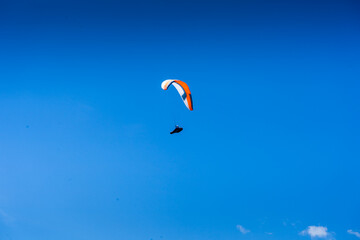 Paraglider over the Hirzer Alm in South Tyrol