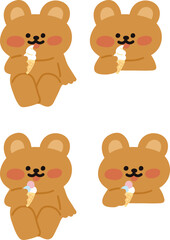 아이스크림 먹는 캐릭터