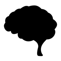Silhouette of the human brain representing intelligence and cognitive function