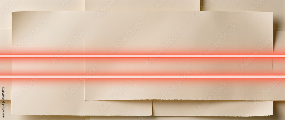 Poster soft light casts on layered papers, creating an artful backdrop