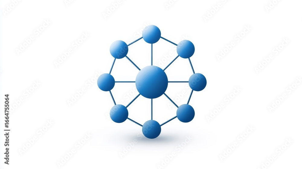 Aufkleber blue network connection concept with nodes and edges on white background