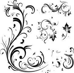 "Elegant Floral Swirl Design Set"