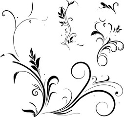 "Elegant Floral Swirl Design Set"