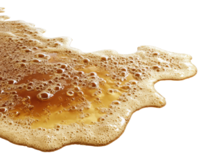 Overflowing beer foam spillage bar counter food isolated on transparent background, png