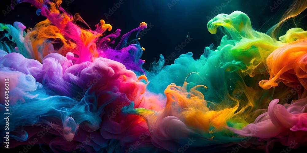Aufkleber a mesmerizing display of vibrant colors swirling and blending together, creating a dynamic and abstr