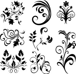 "Elegant Floral Swirl Design Set"