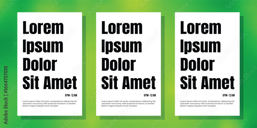 Poster minimalist. poster. template. a set of three modern vector flyer layouts with bold typography and a 