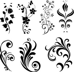 "Elegant Floral Swirl Design Set"