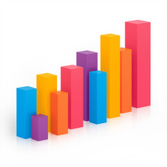 Digital bar style colorful blocks of varyin