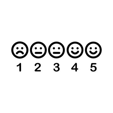 Likert scale rating icon from sad to happy
