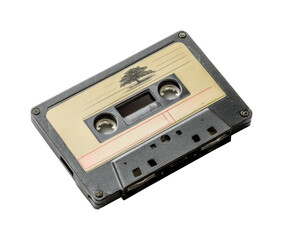Obraz premium Vintage cassette tape collection home retro music isolated on transparent background, png