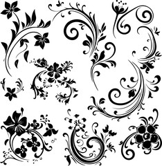 "Elegant Floral Swirl Design Set"